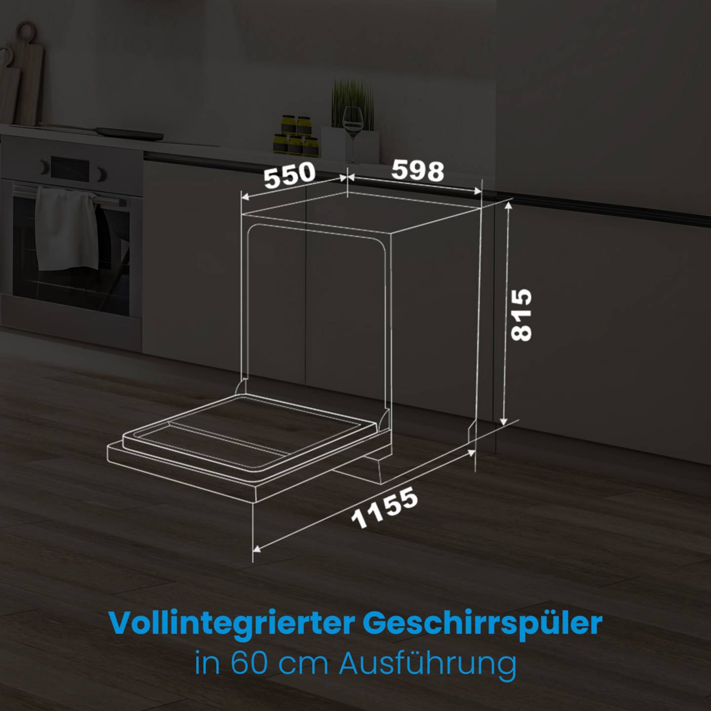 Bomann Einbau-Geschirrspüler GSPE 7421 VI Bedienblende silber – Bild 4