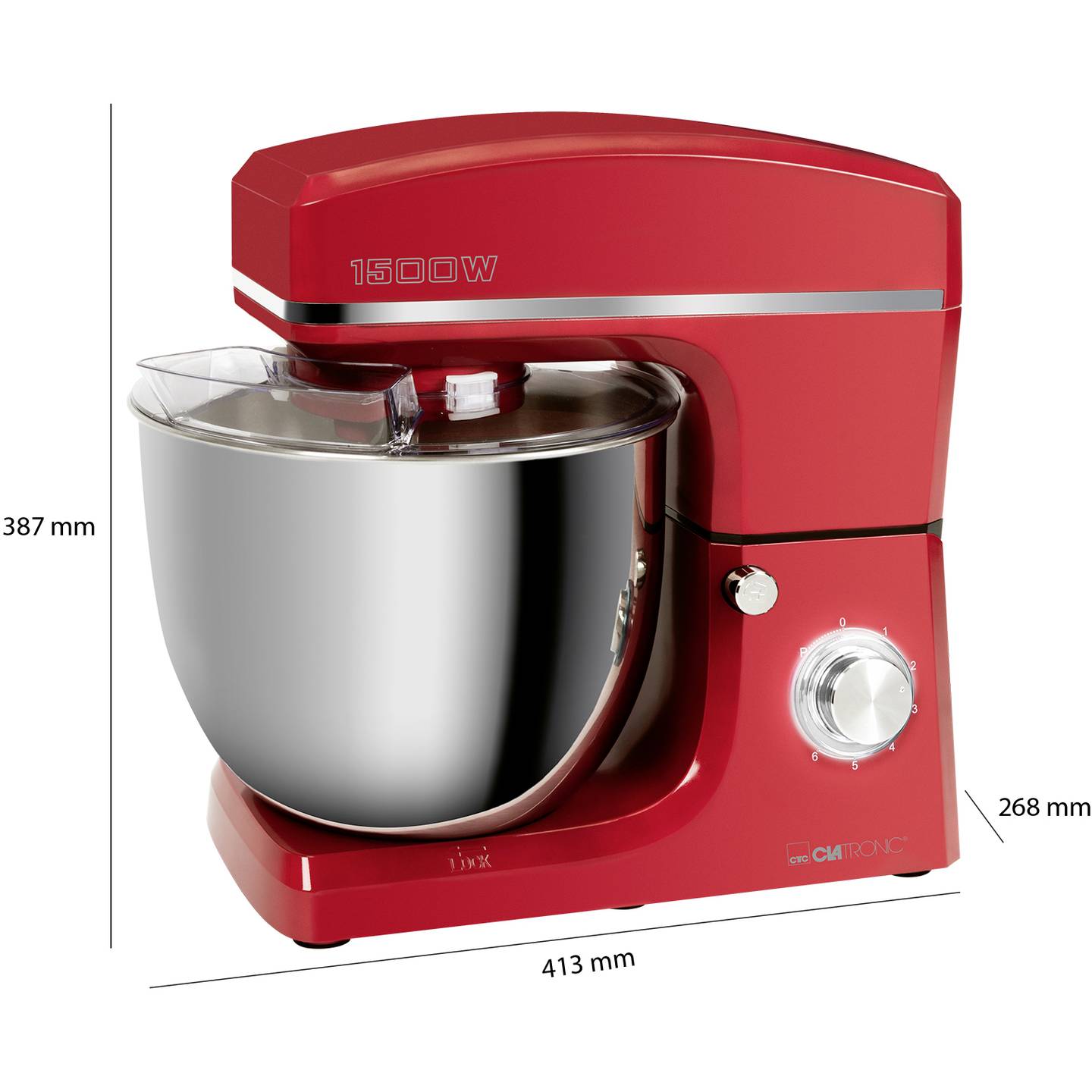 Clatronic KM 3765 Knetmaschine 1500 W Rot – Bild 7