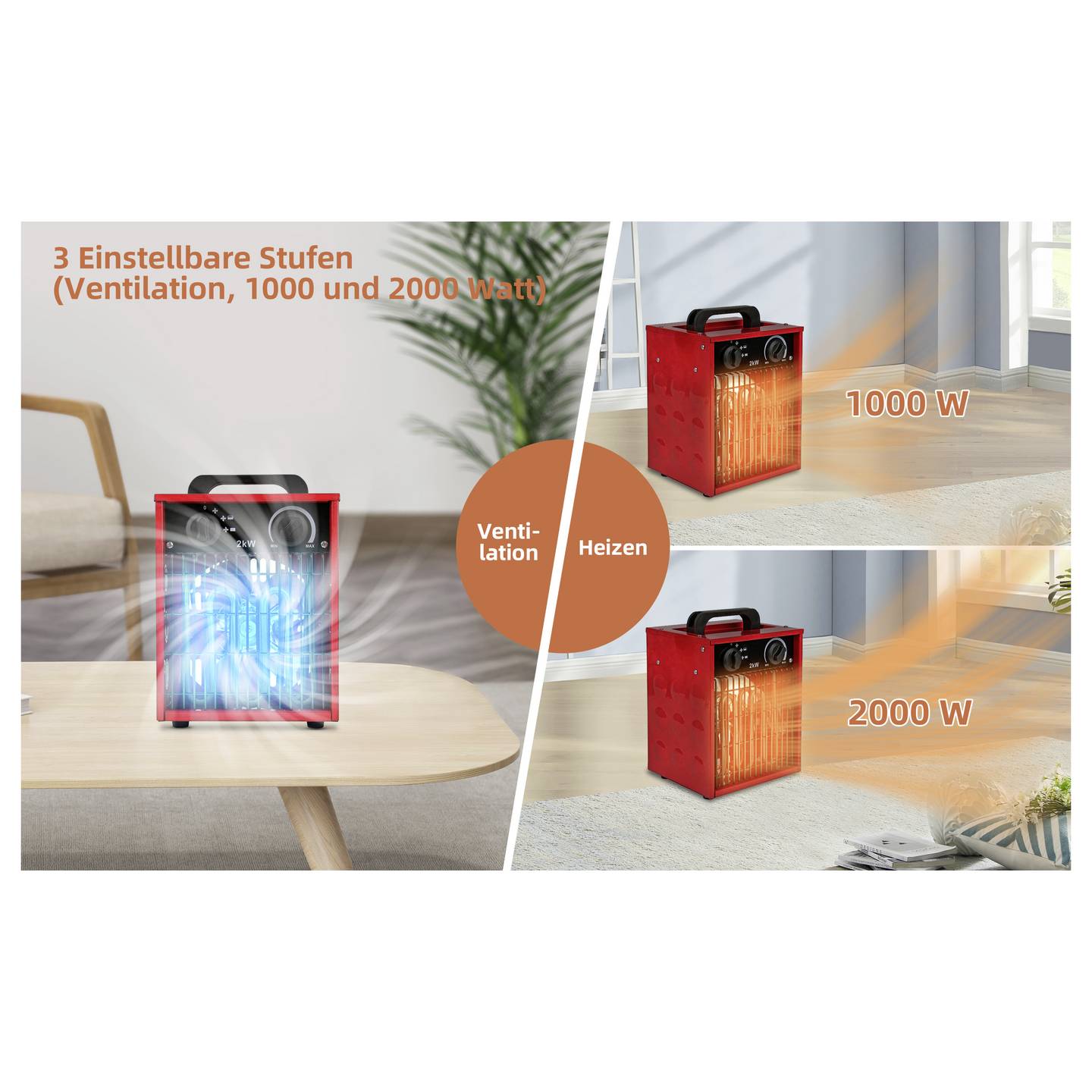 SHX SHX308HEAT2022 Heizlüfter Rot/Schwarz – Bild 11