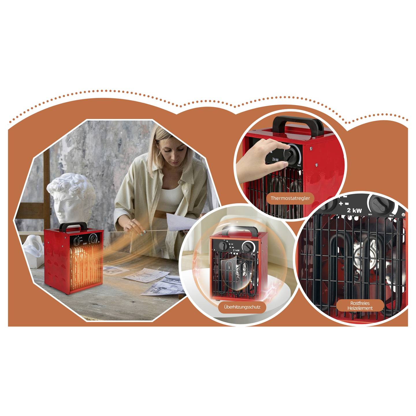 SHX SHX308HEAT2022 Heizlüfter Rot/Schwarz – Bild 10